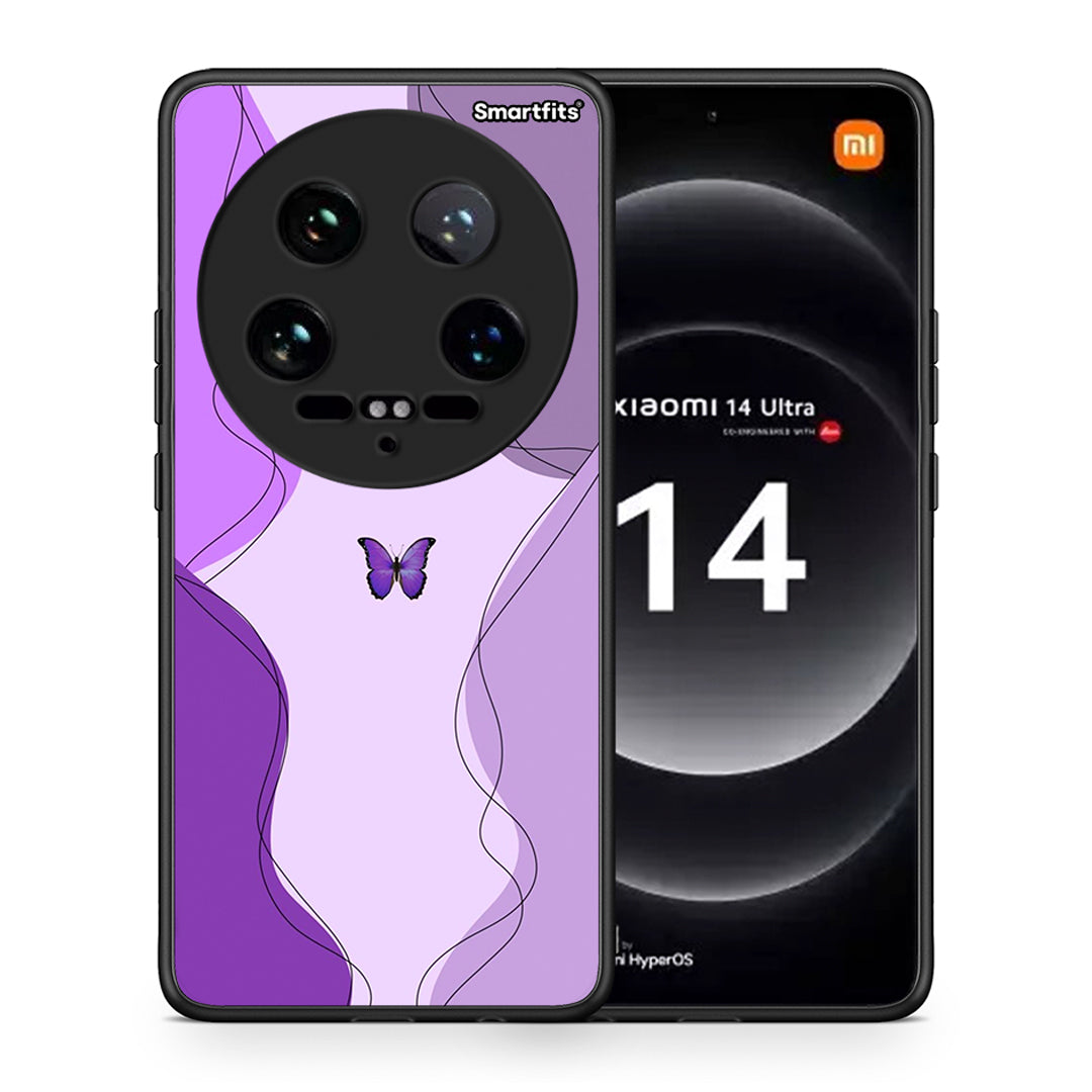 Purple Mariposa - Xiaomi 14 Ultra θήκη