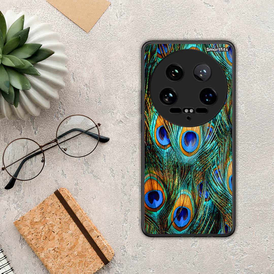 Real Peacock Feathers - Xiaomi 14 Ultra θήκη
