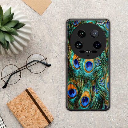 Real Peacock Feathers - Xiaomi 14 Ultra θήκη