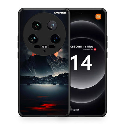 Θήκη Xiaomi 14 Ultra Red Full Moon από τη Smartfits με σχέδιο στο πίσω μέρος και μαύρο περίβλημα | Xiaomi 14 Ultra Red Full Moon case with colorful back and black bezels