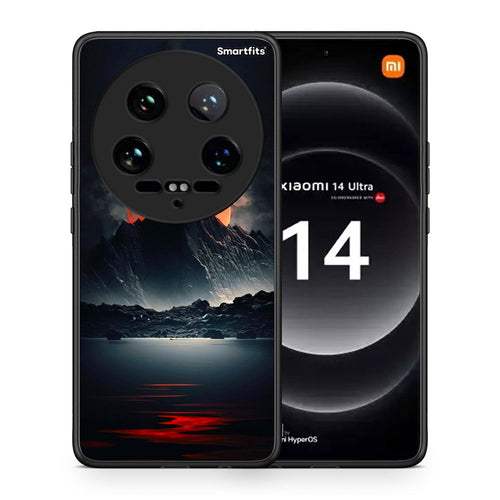 Θήκη Xiaomi 14 Ultra Red Full Moon από τη Smartfits με σχέδιο στο πίσω μέρος και μαύρο περίβλημα | Xiaomi 14 Ultra Red Full Moon case with colorful back and black bezels