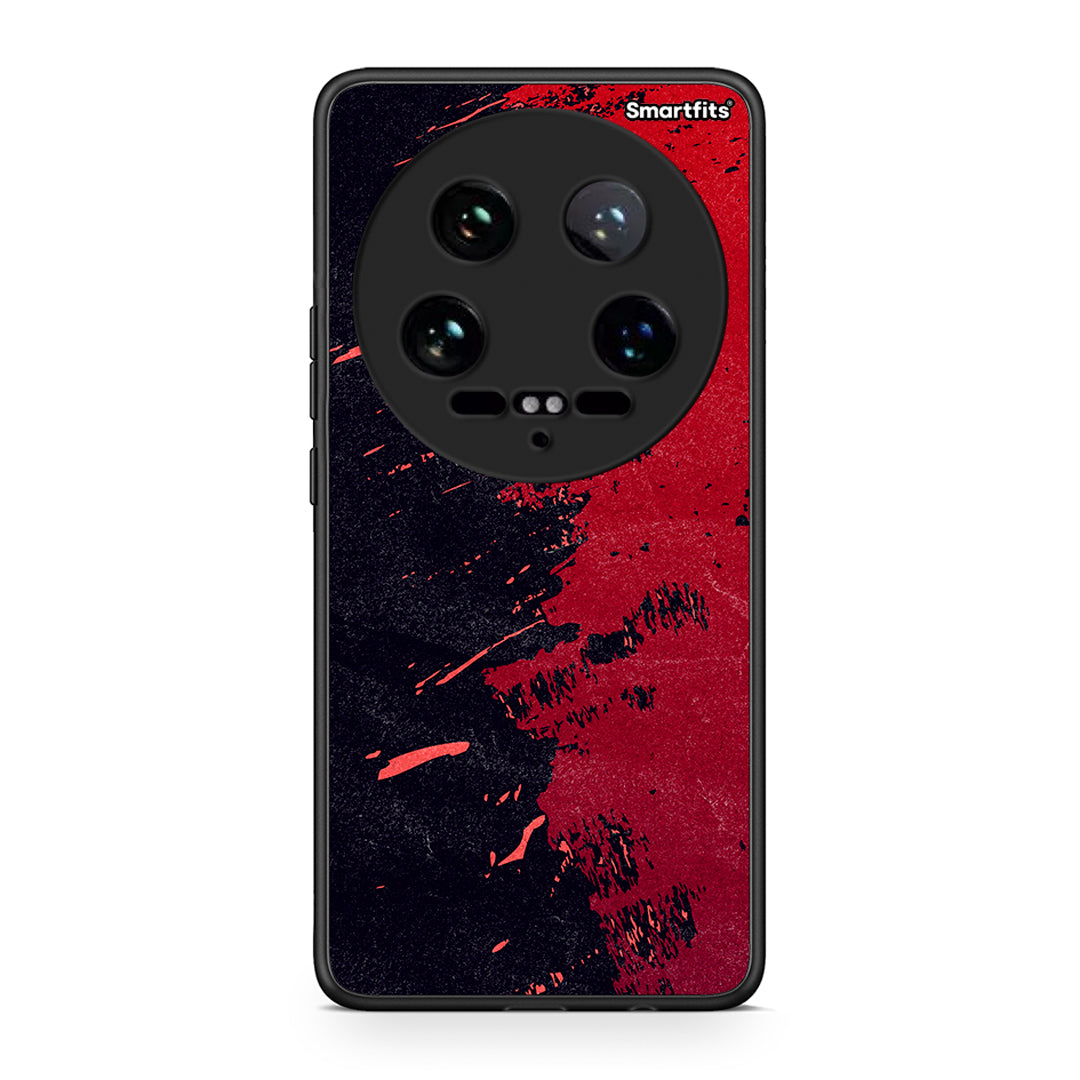 Xiaomi 14 Ultra Red Paint Θήκη Αγίου Βαλεντίνου από τη Smartfits με σχέδιο στο πίσω μέρος και μαύρο περίβλημα | Smartphone case with colorful back and black bezels by Smartfits