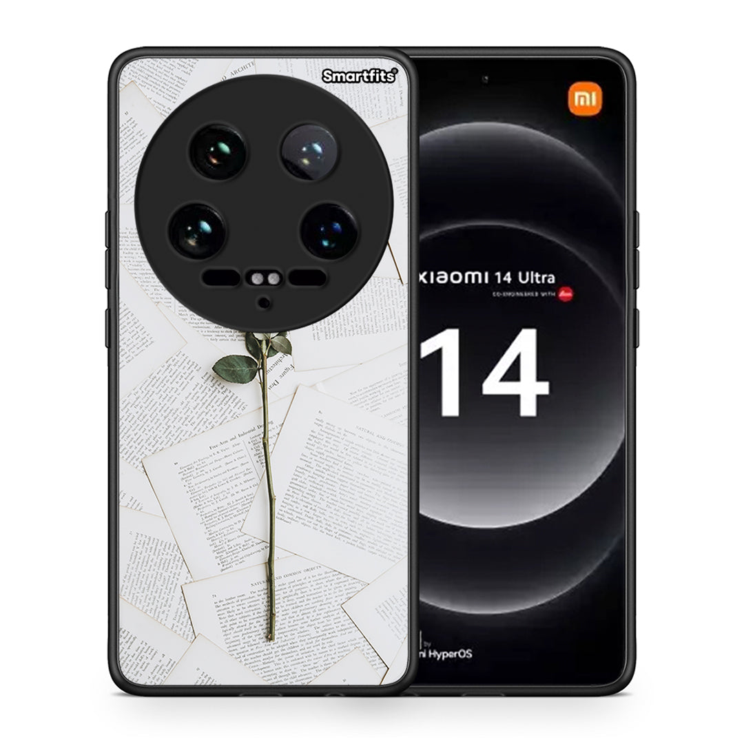 Θήκη Xiaomi 14 Ultra Red Rose από τη Smartfits με σχέδιο στο πίσω μέρος και μαύρο περίβλημα | Xiaomi 14 Ultra Red Rose case with colorful back and black bezels