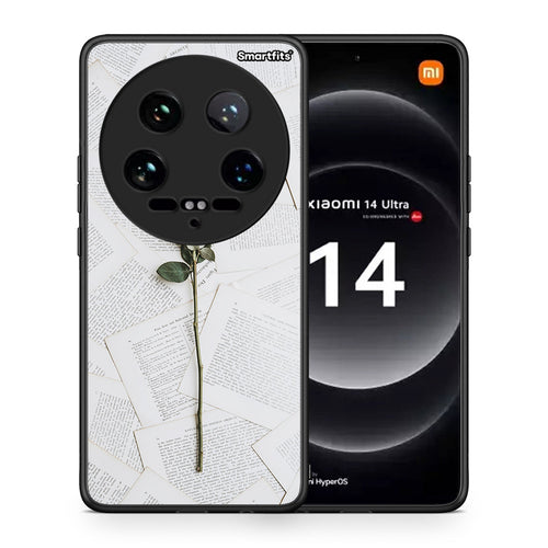 Θήκη Xiaomi 14 Ultra Red Rose από τη Smartfits με σχέδιο στο πίσω μέρος και μαύρο περίβλημα | Xiaomi 14 Ultra Red Rose case with colorful back and black bezels