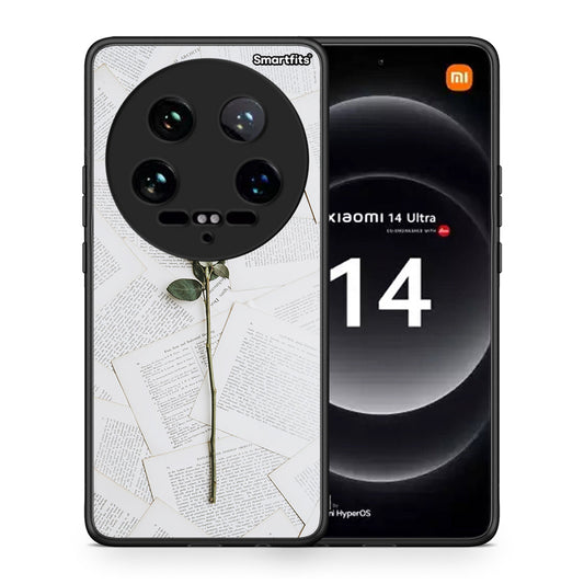 Θήκη Xiaomi 14 Ultra Red Rose από τη Smartfits με σχέδιο στο πίσω μέρος και μαύρο περίβλημα | Xiaomi 14 Ultra Red Rose case with colorful back and black bezels