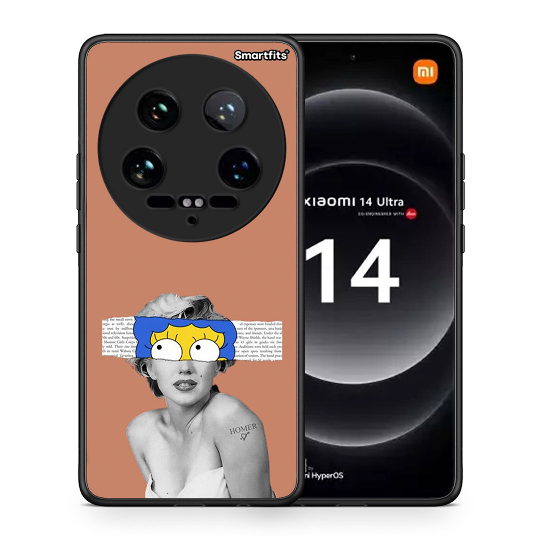 Θήκη Xiaomi 14 Ultra Sim Merilyn από τη Smartfits με σχέδιο στο πίσω μέρος και μαύρο περίβλημα | Xiaomi 14 Ultra Sim Merilyn case with colorful back and black bezels