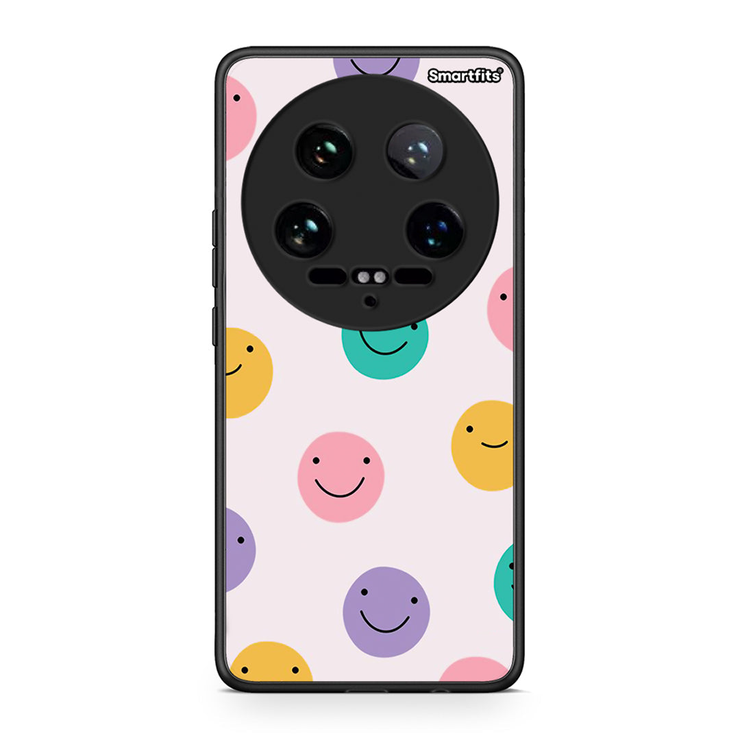 Xiaomi 14 Ultra Smiley Faces θήκη από τη Smartfits με σχέδιο στο πίσω μέρος και μαύρο περίβλημα | Smartphone case with colorful back and black bezels by Smartfits