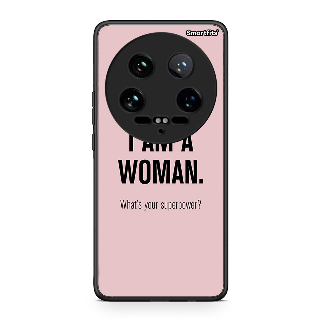 Xiaomi 14 Ultra Superpower Woman θήκη από τη Smartfits με σχέδιο στο πίσω μέρος και μαύρο περίβλημα | Smartphone case with colorful back and black bezels by Smartfits