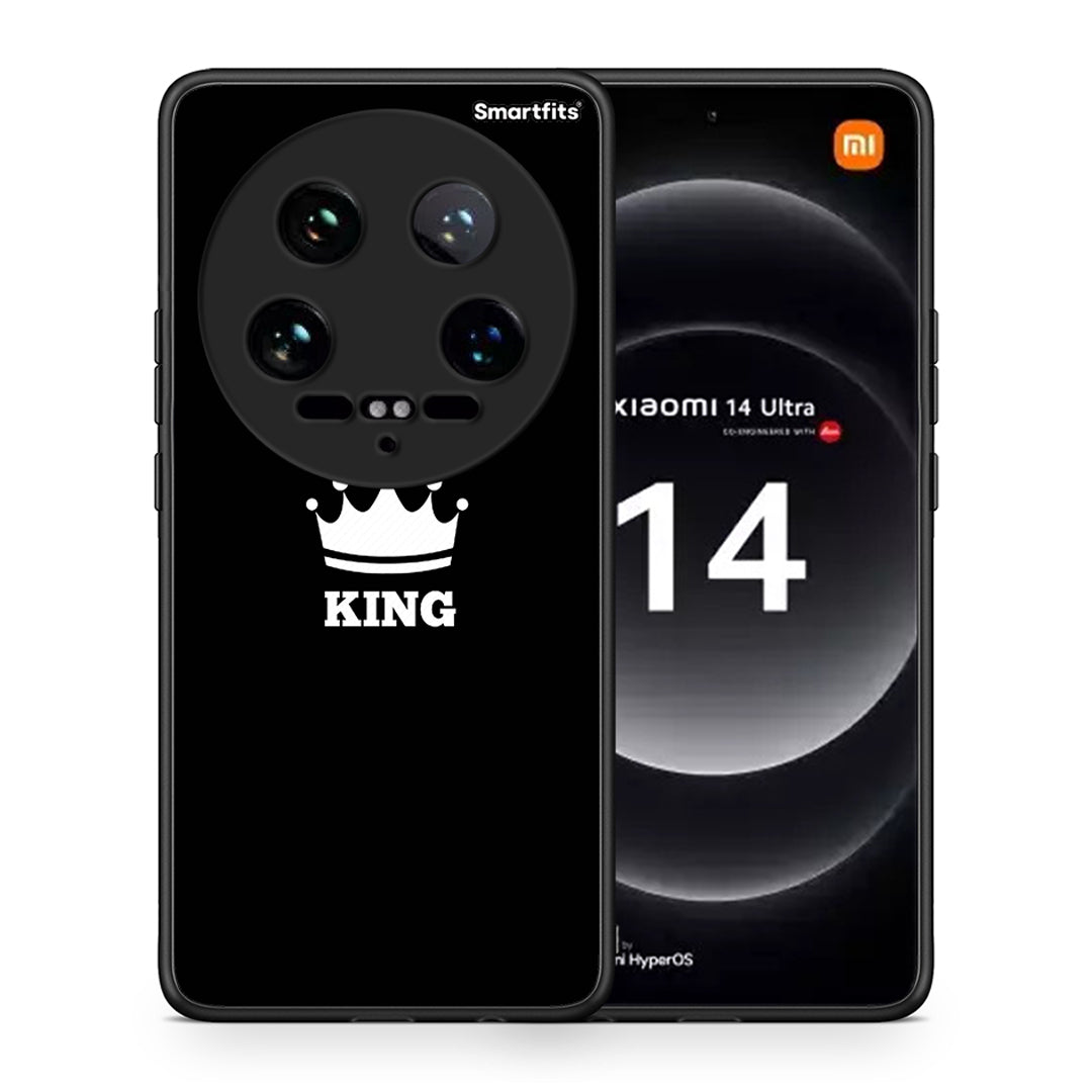 Θήκη Xiaomi 14 Ultra King Valentine από τη Smartfits με σχέδιο στο πίσω μέρος και μαύρο περίβλημα | Xiaomi 14 Ultra King Valentine case with colorful back and black bezels