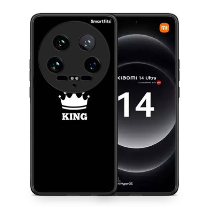 Θήκη Xiaomi 14 Ultra King Valentine από τη Smartfits με σχέδιο στο πίσω μέρος και μαύρο περίβλημα | Xiaomi 14 Ultra King Valentine case with colorful back and black bezels
