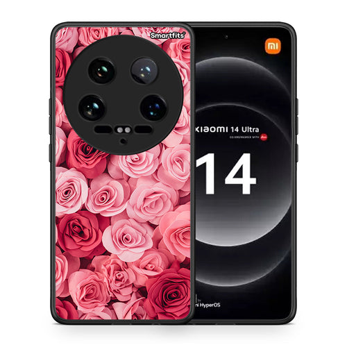 Θήκη Xiaomi 14 Ultra RoseGarden Valentine από τη Smartfits με σχέδιο στο πίσω μέρος και μαύρο περίβλημα | Xiaomi 14 Ultra RoseGarden Valentine case with colorful back and black bezels