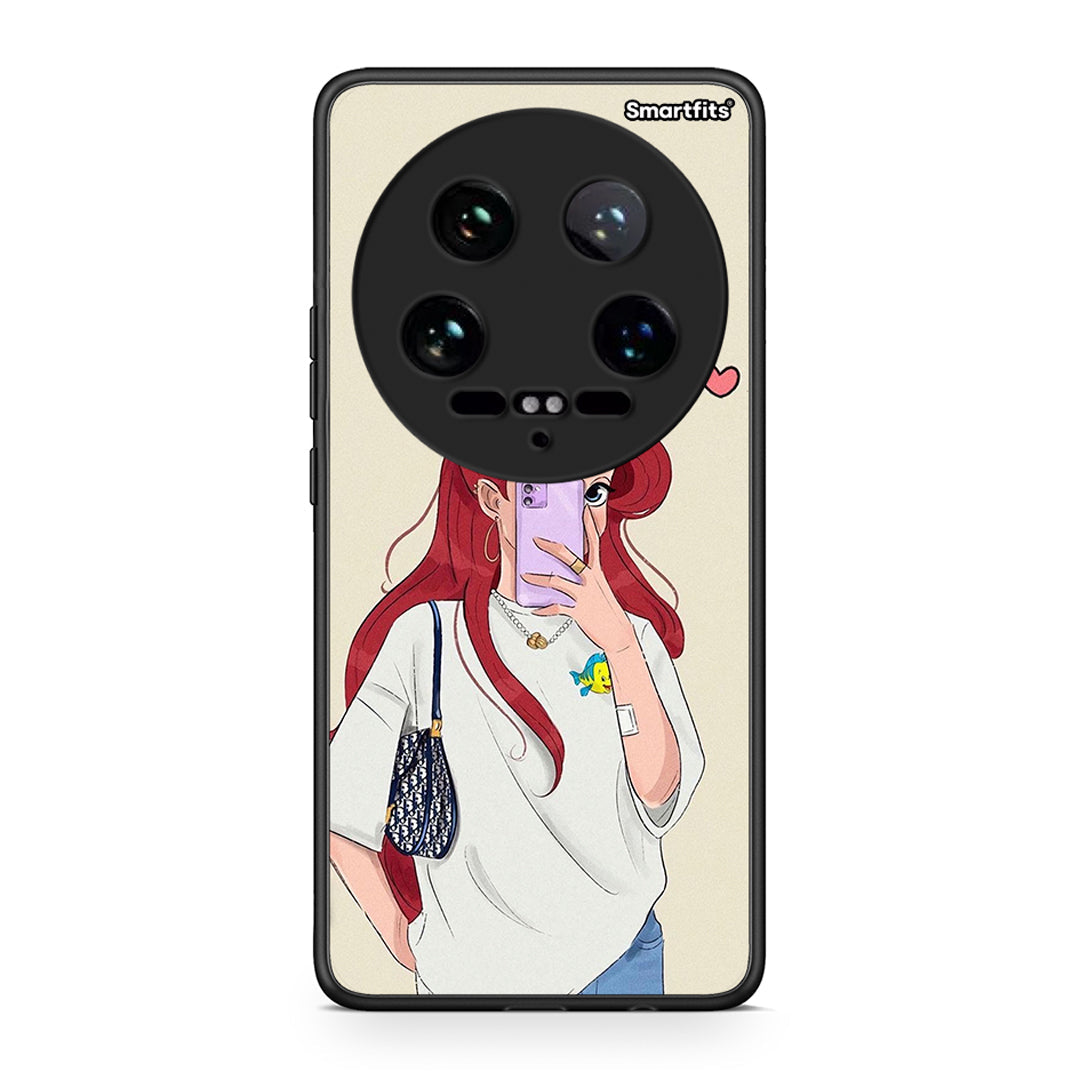 Xiaomi 14 Ultra Walking Mermaid Θήκη από τη Smartfits με σχέδιο στο πίσω μέρος και μαύρο περίβλημα | Smartphone case with colorful back and black bezels by Smartfits