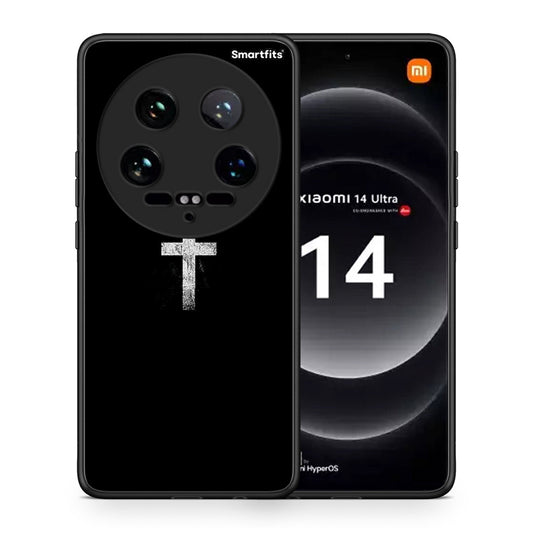 Θήκη Xiaomi 14 Ultra White Cross από τη Smartfits με σχέδιο στο πίσω μέρος και μαύρο περίβλημα | Xiaomi 14 Ultra White Cross case with colorful back and black bezels