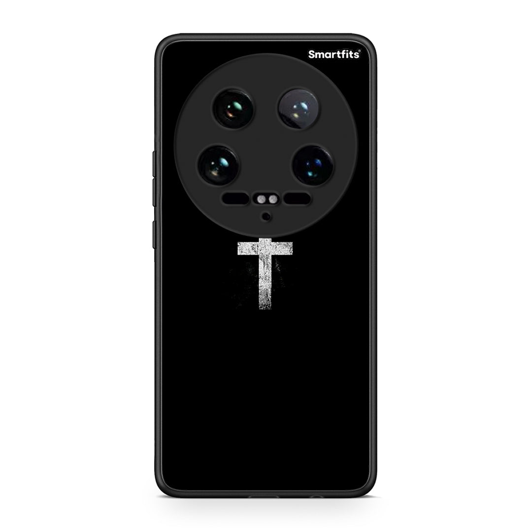 Xiaomi 14 Ultra White Cross θήκη από τη Smartfits με σχέδιο στο πίσω μέρος και μαύρο περίβλημα | Smartphone case with colorful back and black bezels by Smartfits