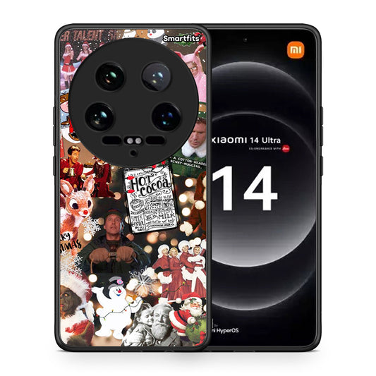Θήκη Xiaomi 14 Ultra Xmas Movies από τη Smartfits με σχέδιο στο πίσω μέρος και μαύρο περίβλημα | Xiaomi 14 Ultra Xmas Movies case with colorful back and black bezels