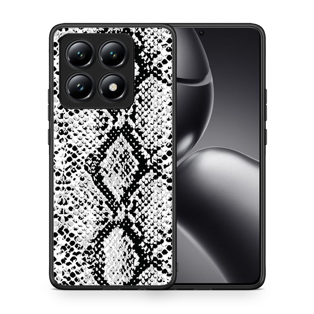 Θήκη Xiaomi 14T White Snake Animal από τη Smartfits με σχέδιο στο πίσω μέρος και μαύρο περίβλημα | Xiaomi 14T White Snake Animal case with colorful back and black bezels
