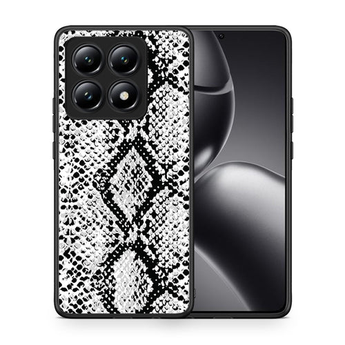 Θήκη Xiaomi 14T White Snake Animal από τη Smartfits με σχέδιο στο πίσω μέρος και μαύρο περίβλημα | Xiaomi 14T White Snake Animal case with colorful back and black bezels