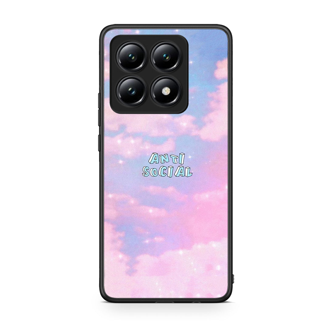 Xiaomi 14T Anti Social Θήκη Αγίου Βαλεντίνου από τη Smartfits με σχέδιο στο πίσω μέρος και μαύρο περίβλημα | Smartphone case with colorful back and black bezels by Smartfits