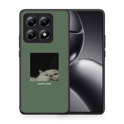 Θήκη Xiaomi 14T Bitch Surprise από τη Smartfits με σχέδιο στο πίσω μέρος και μαύρο περίβλημα | Xiaomi 14T Bitch Surprise case with colorful back and black bezels