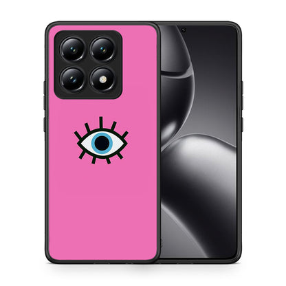 Θήκη Xiaomi 14T Blue Eye Pink από τη Smartfits με σχέδιο στο πίσω μέρος και μαύρο περίβλημα | Xiaomi 14T Blue Eye Pink case with colorful back and black bezels