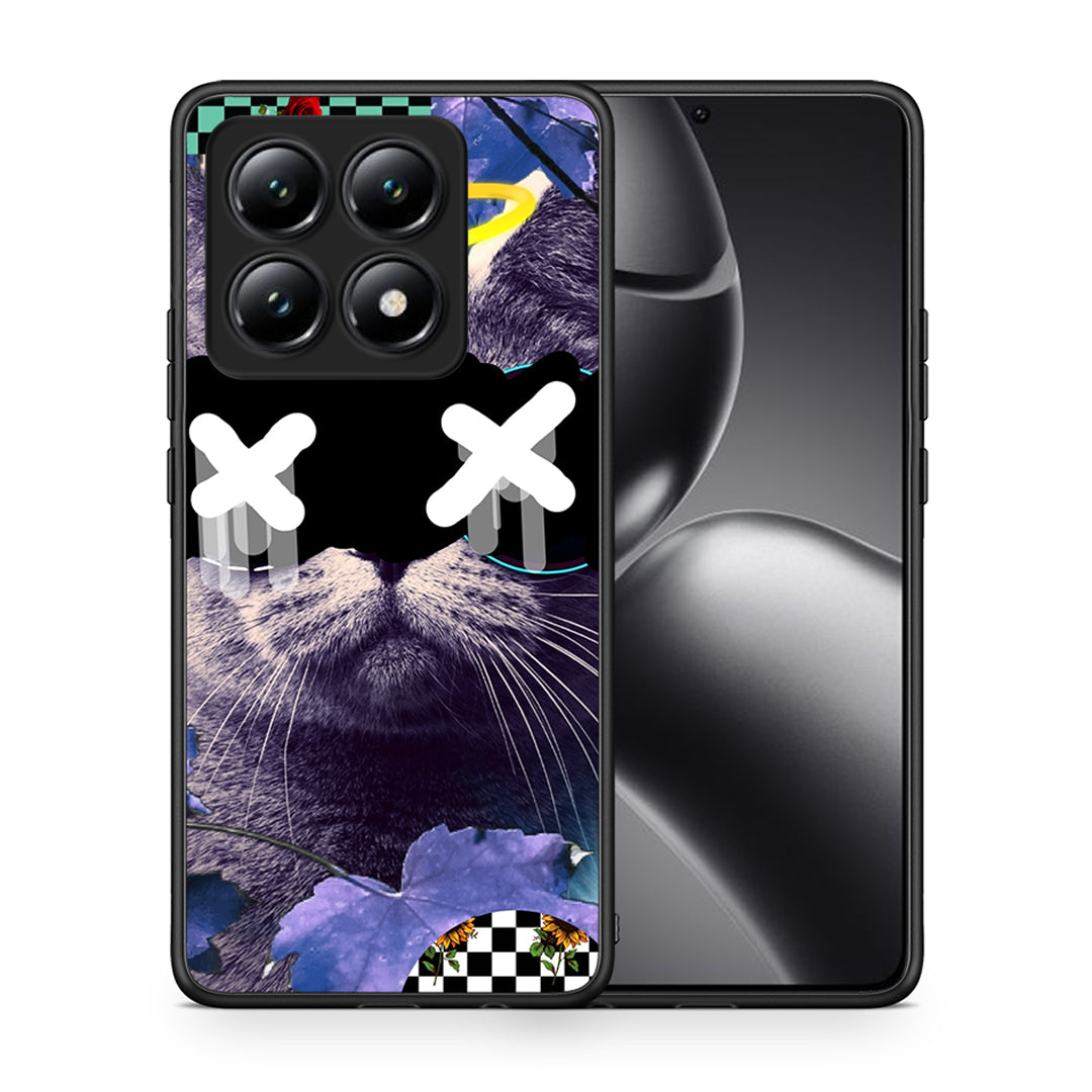 Θήκη Xiaomi 14T Cat Collage από τη Smartfits με σχέδιο στο πίσω μέρος και μαύρο περίβλημα | Xiaomi 14T Cat Collage case with colorful back and black bezels