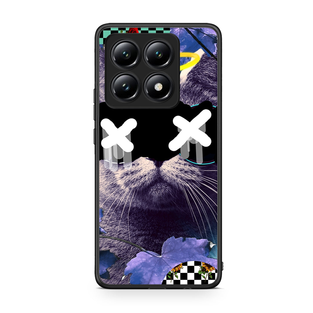 Xiaomi 14T Cat Collage θήκη από τη Smartfits με σχέδιο στο πίσω μέρος και μαύρο περίβλημα | Smartphone case with colorful back and black bezels by Smartfits