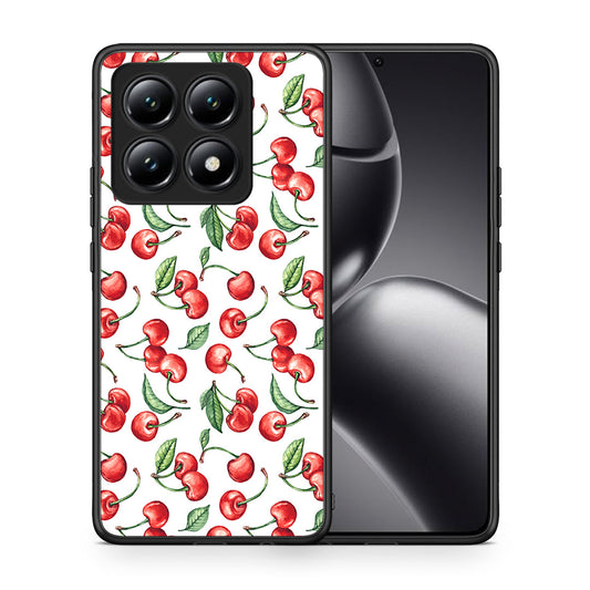 Θήκη Xiaomi 14T Cherry Summer από τη Smartfits με σχέδιο στο πίσω μέρος και μαύρο περίβλημα | Xiaomi 14T Cherry Summer case with colorful back and black bezels