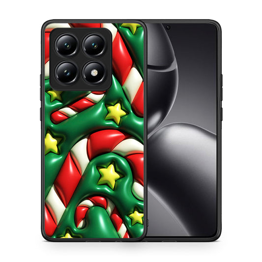 Θήκη Xiaomi 14T Christmas Bubbles από τη Smartfits με σχέδιο στο πίσω μέρος και μαύρο περίβλημα | Xiaomi 14T Christmas Bubbles case with colorful back and black bezels