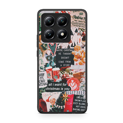 Xiaomi 14T Christmas Happiness θήκη από τη Smartfits με σχέδιο στο πίσω μέρος και μαύρο περίβλημα | Smartphone case with colorful back and black bezels by Smartfits