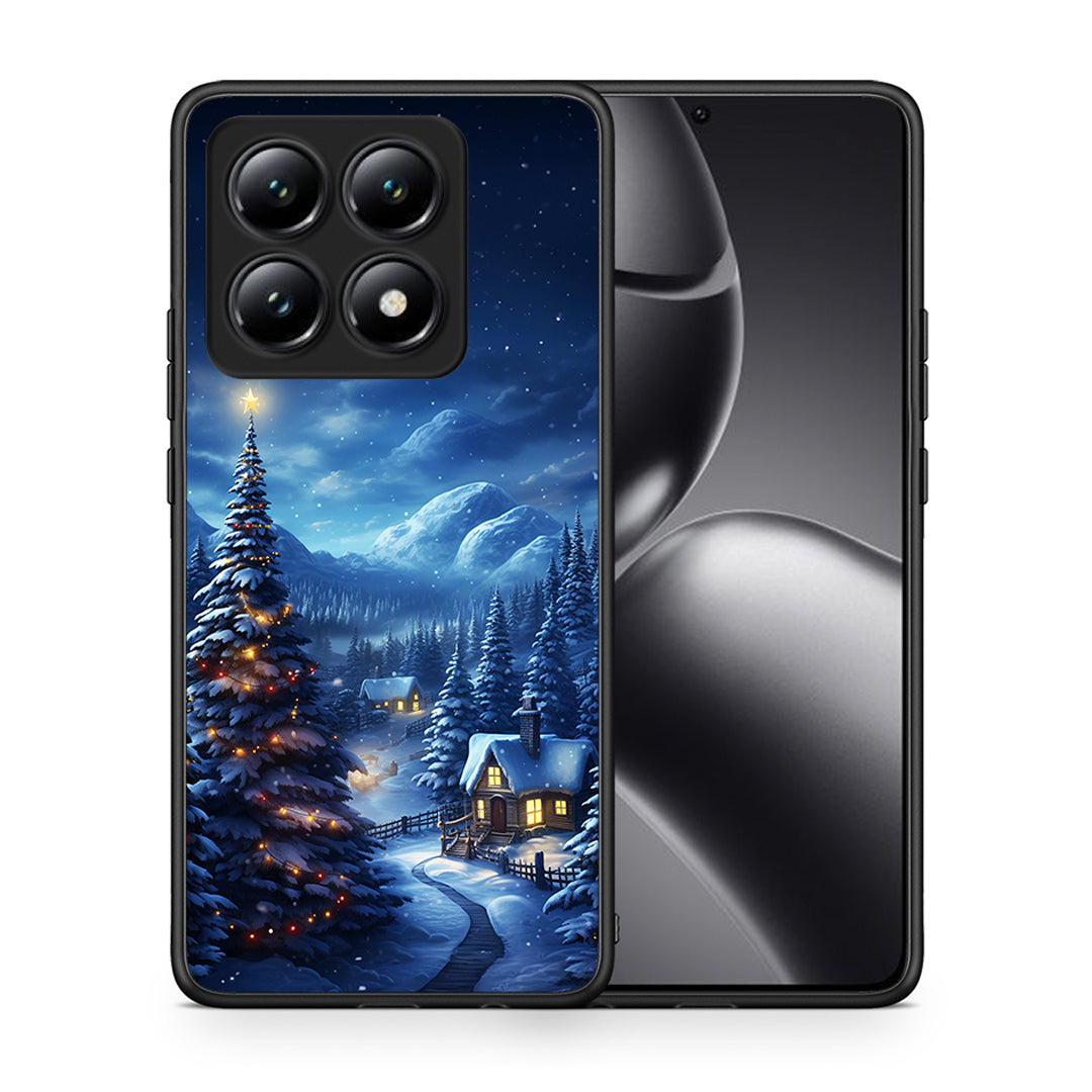 Θήκη Xiaomi 14T Christmas Scenery από τη Smartfits με σχέδιο στο πίσω μέρος και μαύρο περίβλημα | Xiaomi 14T Christmas Scenery case with colorful back and black bezels