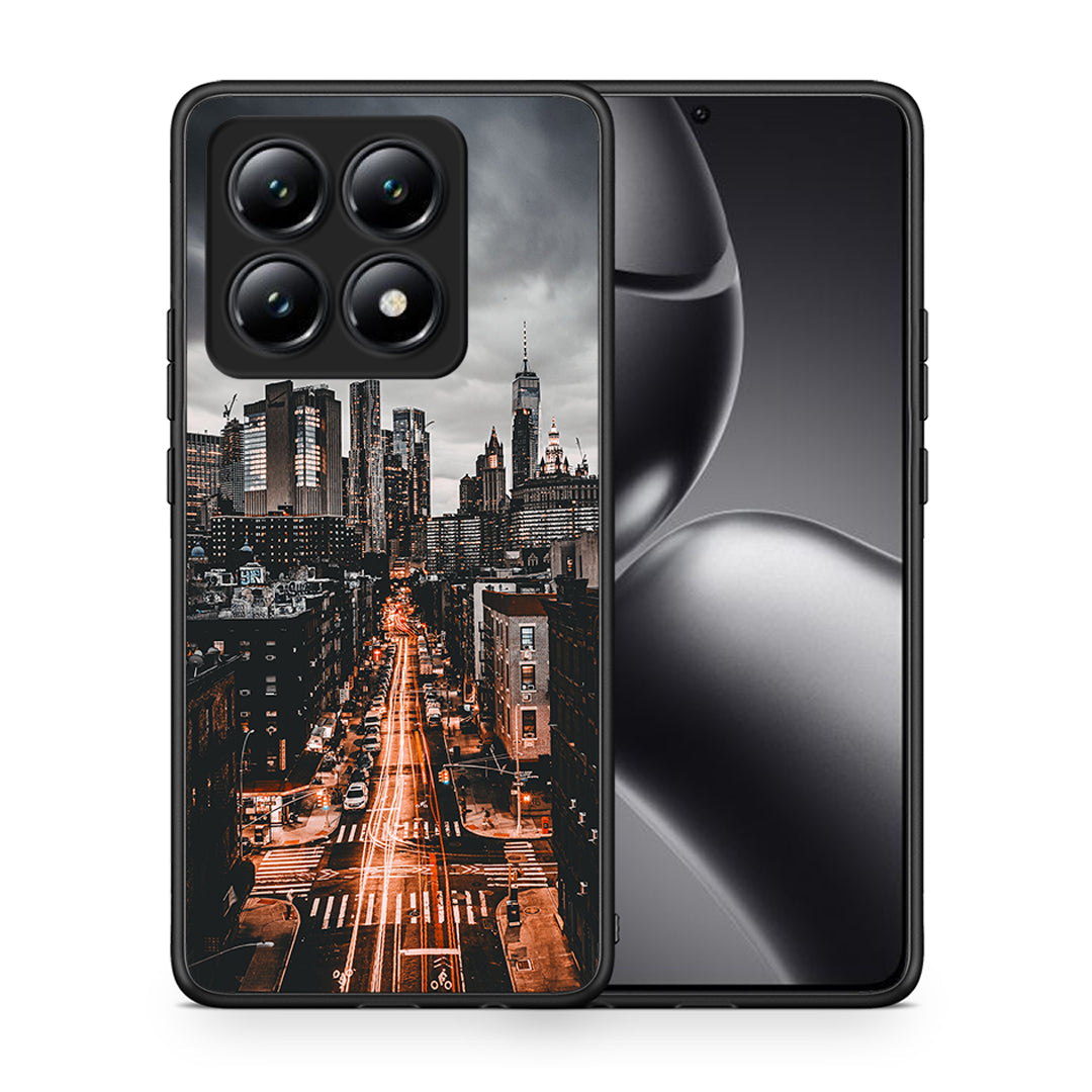 Θήκη Xiaomi 14T City Lights από τη Smartfits με σχέδιο στο πίσω μέρος και μαύρο περίβλημα | Xiaomi 14T City Lights case with colorful back and black bezels