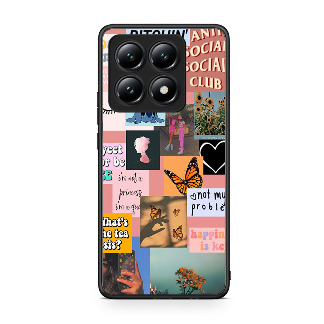 Xiaomi 14T Collage Bitchin Θήκη Αγίου Βαλεντίνου από τη Smartfits με σχέδιο στο πίσω μέρος και μαύρο περίβλημα | Smartphone case with colorful back and black bezels by Smartfits