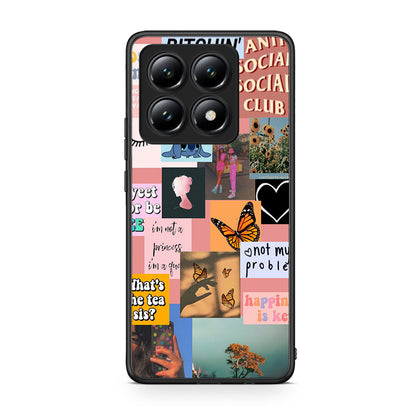 Xiaomi 14T Collage Bitchin Θήκη Αγίου Βαλεντίνου από τη Smartfits με σχέδιο στο πίσω μέρος και μαύρο περίβλημα | Smartphone case with colorful back and black bezels by Smartfits