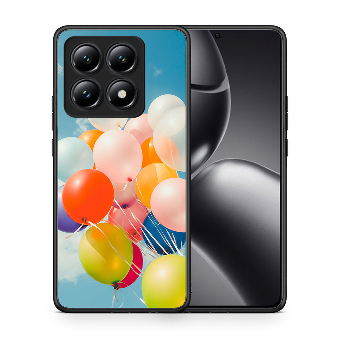Θήκη Xiaomi 14T Colorful Balloons από τη Smartfits με σχέδιο στο πίσω μέρος και μαύρο περίβλημα | Xiaomi 14T Colorful Balloons case with colorful back and black bezels