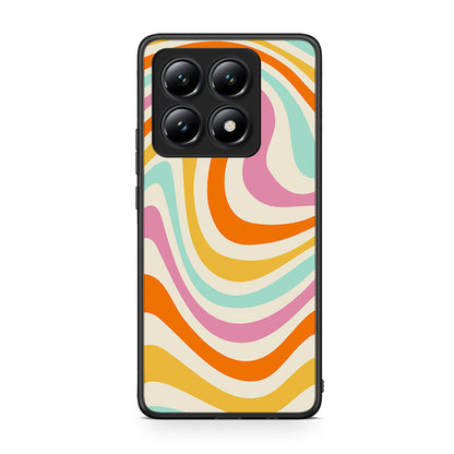 Xiaomi 14T Colourful Waves θήκη από τη Smartfits με σχέδιο στο πίσω μέρος και μαύρο περίβλημα | Smartphone case with colorful back and black bezels by Smartfits