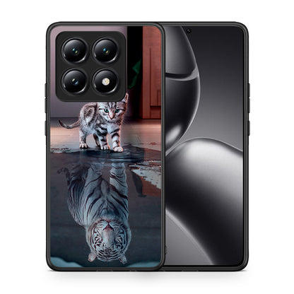 Θήκη Xiaomi 14T Tiger Cute από τη Smartfits με σχέδιο στο πίσω μέρος και μαύρο περίβλημα | Xiaomi 14T Tiger Cute case with colorful back and black bezels