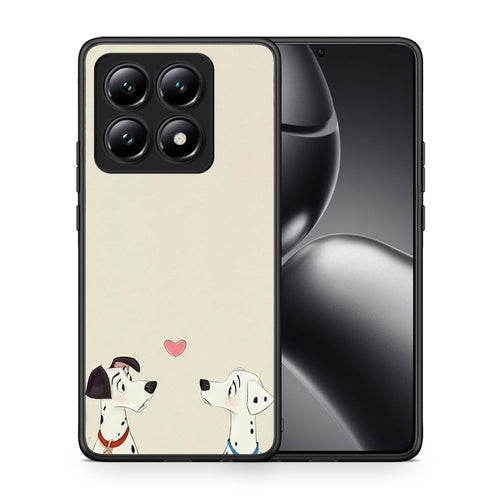 Θήκη Xiaomi 14T Dalmatians Love από τη Smartfits με σχέδιο στο πίσω μέρος και μαύρο περίβλημα | Xiaomi 14T Dalmatians Love case with colorful back and black bezels
