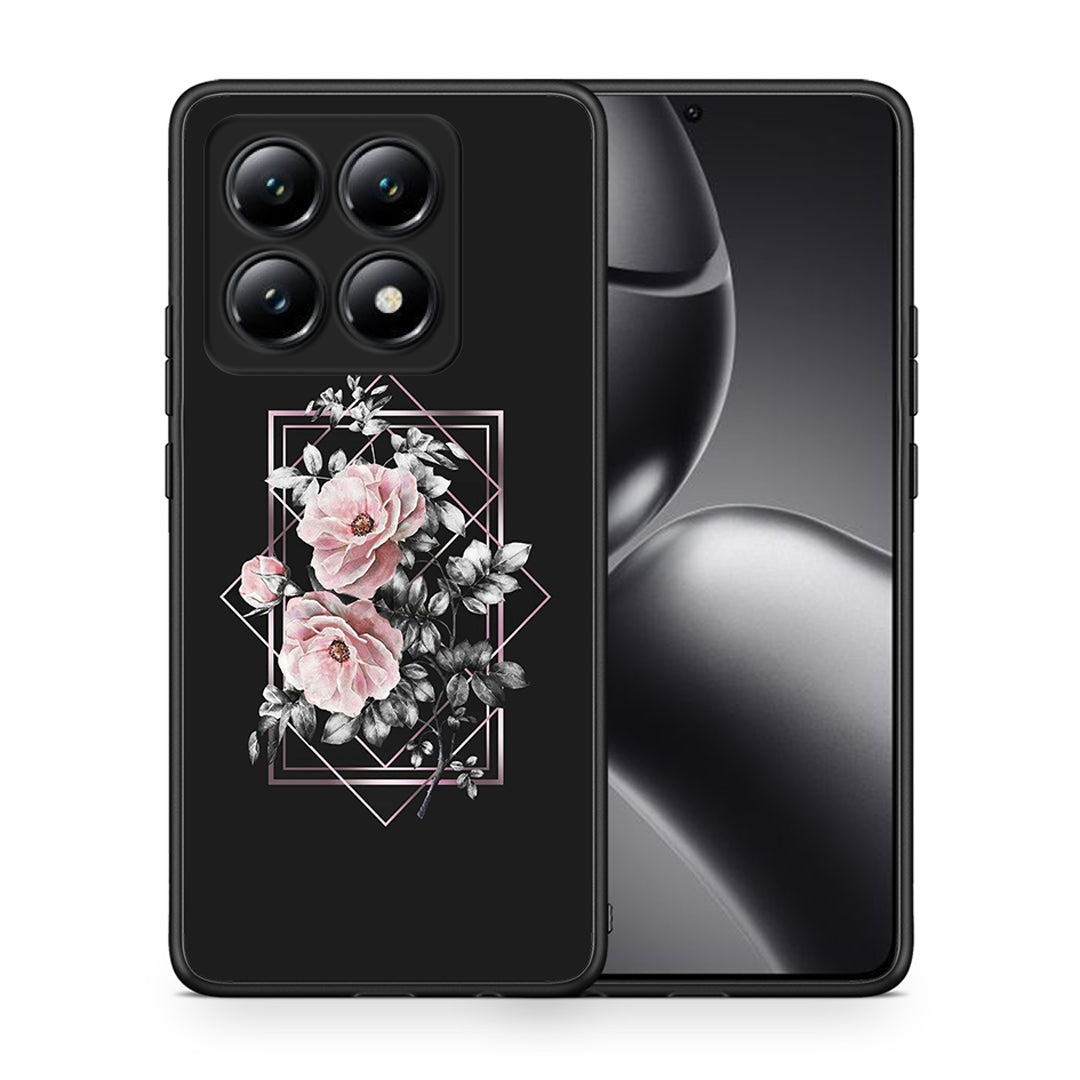 Θήκη Xiaomi 14T Frame Flower από τη Smartfits με σχέδιο στο πίσω μέρος και μαύρο περίβλημα | Xiaomi 14T Frame Flower case with colorful back and black bezels
