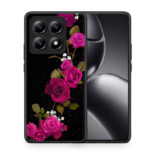 Θήκη Xiaomi 14T Red Roses Flower από τη Smartfits με σχέδιο στο πίσω μέρος και μαύρο περίβλημα | Xiaomi 14T Red Roses Flower case with colorful back and black bezels