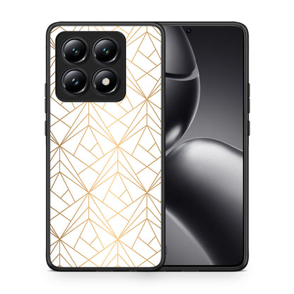 Θήκη Xiaomi 14T Luxury White Geometric από τη Smartfits με σχέδιο στο πίσω μέρος και μαύρο περίβλημα | Xiaomi 14T Luxury White Geometric case with colorful back and black bezels