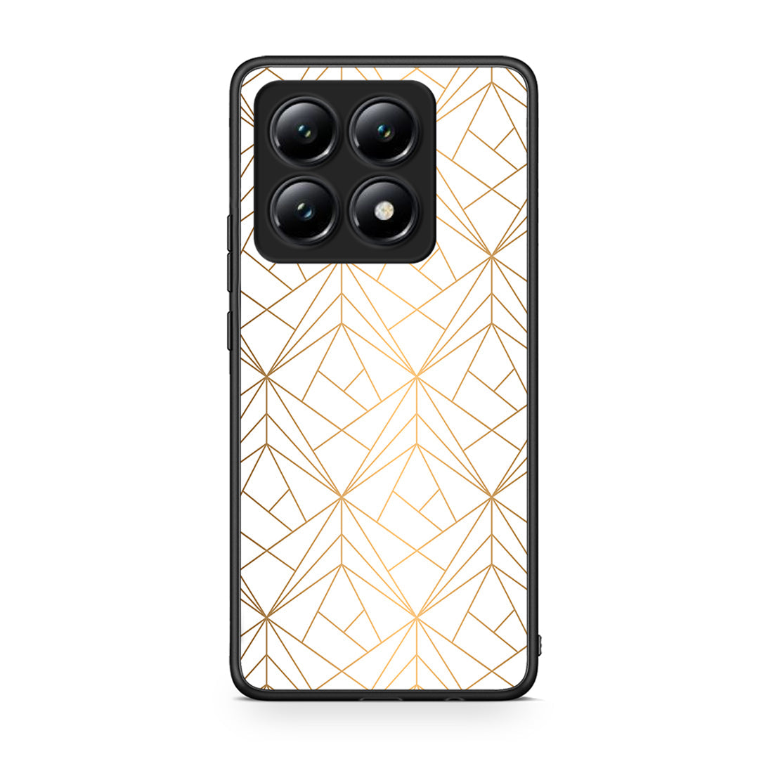 111 - Xiaomi 14T Luxury White Geometric case, cover, bumper
