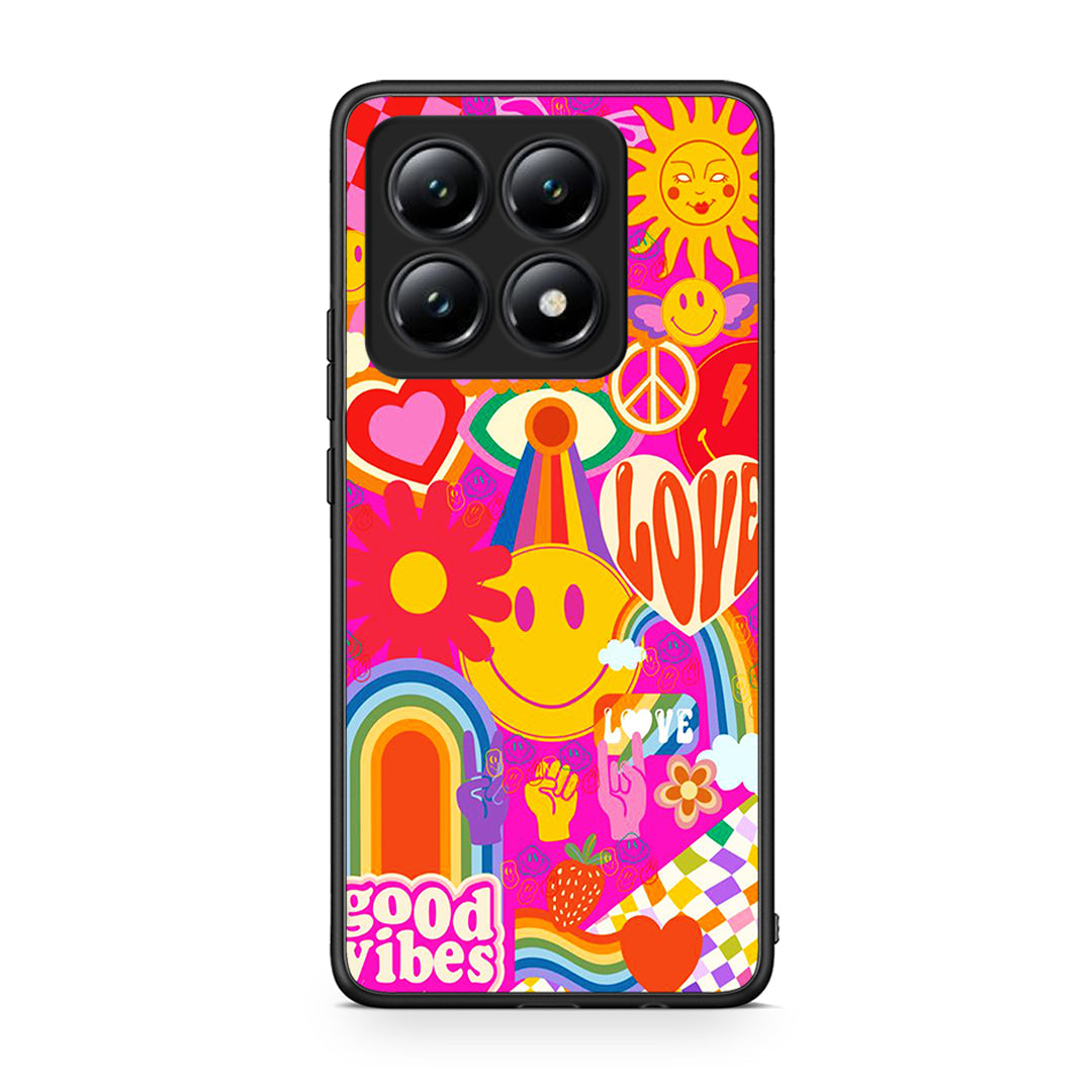Xiaomi 14T Hippie Love θήκη από τη Smartfits με σχέδιο στο πίσω μέρος και μαύρο περίβλημα | Smartphone case with colorful back and black bezels by Smartfits