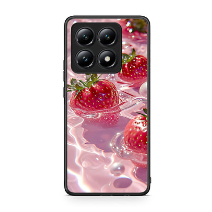 Xiaomi 14T Juicy Strawberries θήκη από τη Smartfits με σχέδιο στο πίσω μέρος και μαύρο περίβλημα | Smartphone case with colorful back and black bezels by Smartfits