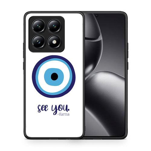 Θήκη Xiaomi 14T Karma Says από τη Smartfits με σχέδιο στο πίσω μέρος και μαύρο περίβλημα | Xiaomi 14T Karma Says case with colorful back and black bezels