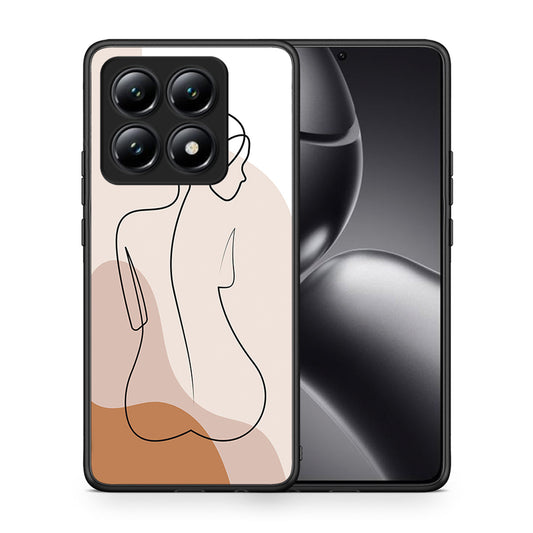 Θήκη Xiaomi 14T LineArt Woman από τη Smartfits με σχέδιο στο πίσω μέρος και μαύρο περίβλημα | Xiaomi 14T LineArt Woman case with colorful back and black bezels
