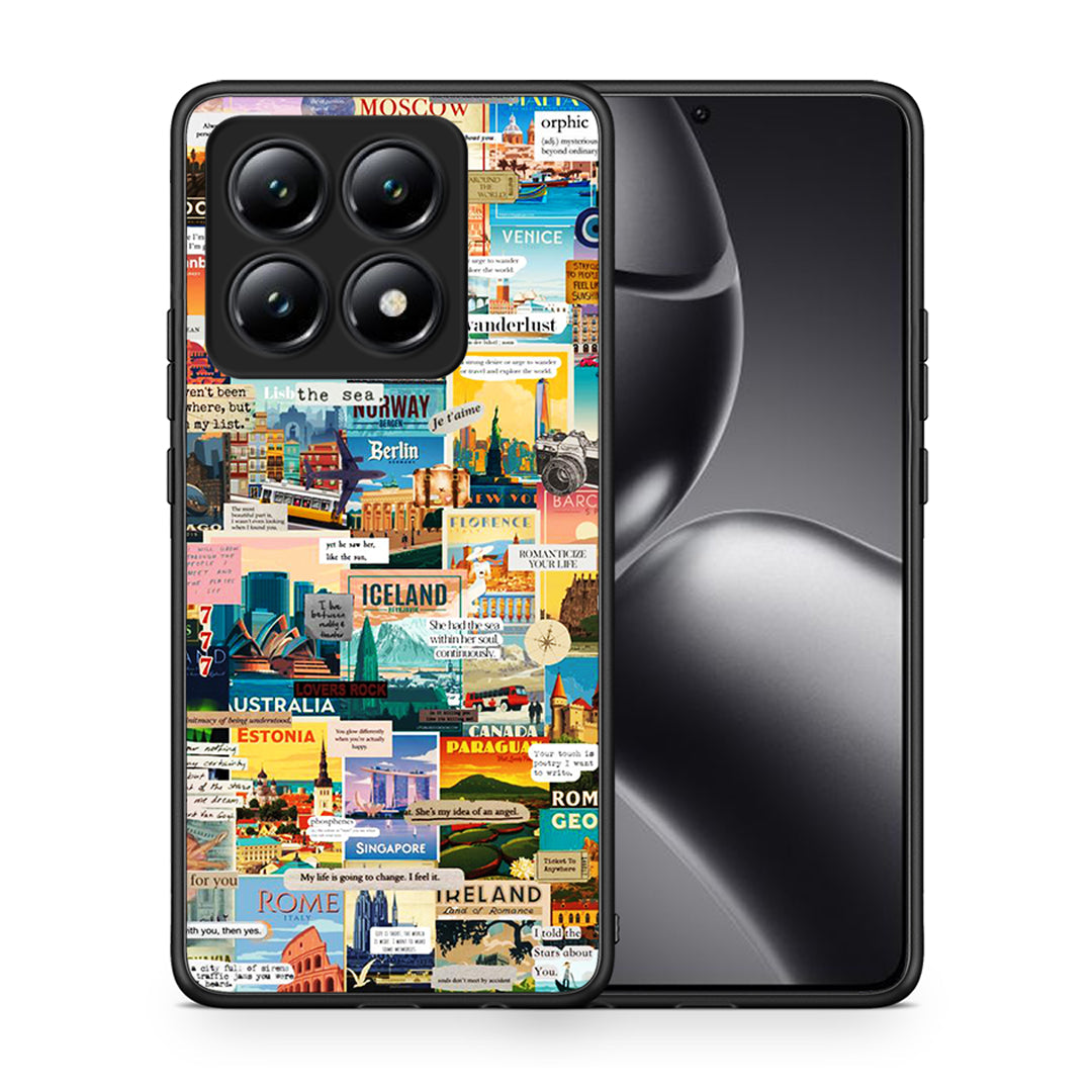 Θήκη Xiaomi 14T Live To Travel από τη Smartfits με σχέδιο στο πίσω μέρος και μαύρο περίβλημα | Xiaomi 14T Live To Travel case with colorful back and black bezels