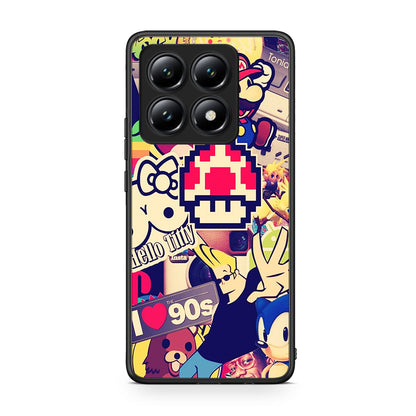 Xiaomi 14T Love The 90s θήκη από τη Smartfits με σχέδιο στο πίσω μέρος και μαύρο περίβλημα | Smartphone case with colorful back and black bezels by Smartfits
