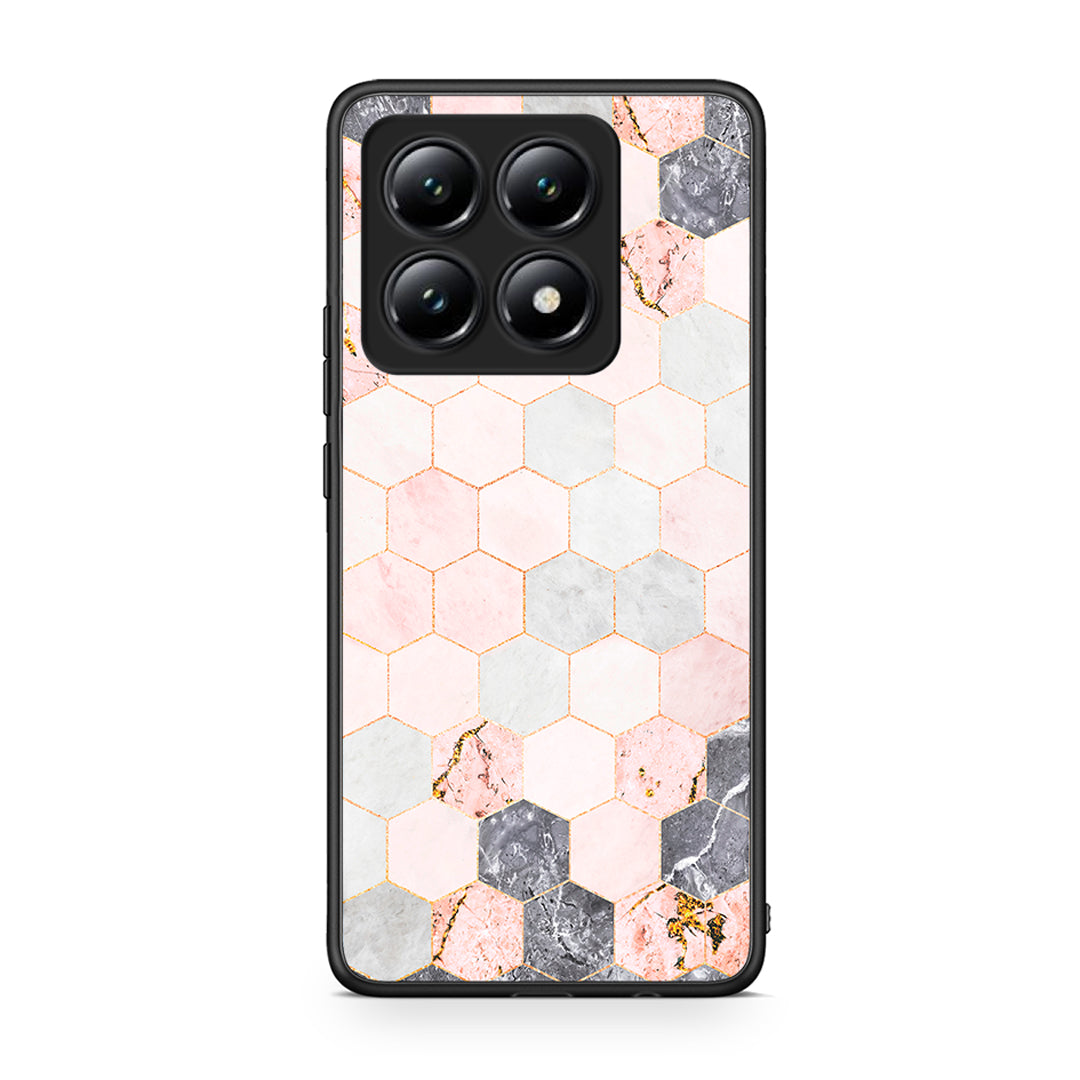 4 - Xiaomi 14T Hexagon Pink Marble case, cover, bumper