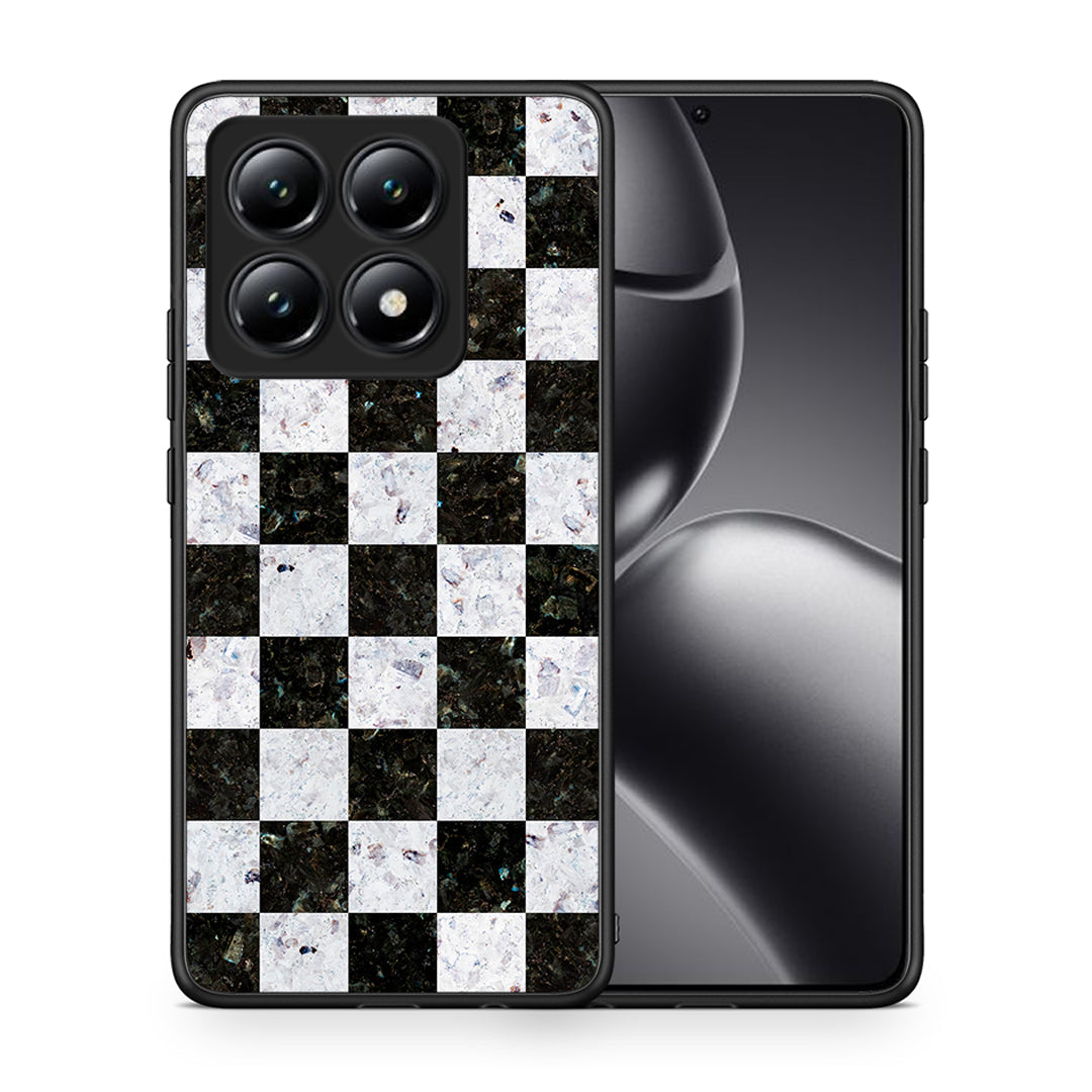 Θήκη Xiaomi 14T Square Geometric Marble από τη Smartfits με σχέδιο στο πίσω μέρος και μαύρο περίβλημα | Xiaomi 14T Square Geometric Marble case with colorful back and black bezels