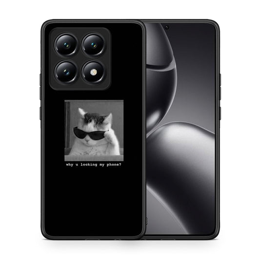 Θήκη Xiaomi 14T Meme Cat από τη Smartfits με σχέδιο στο πίσω μέρος και μαύρο περίβλημα | Xiaomi 14T Meme Cat case with colorful back and black bezels